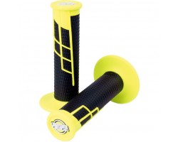 PUÑOS PRO TAPER CLAMP-ON GRIP HALF WAFFLE NEON YELLOW/ BLACK