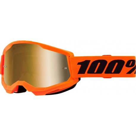 GAFAS 100% STRATA 2 M2 NEGRO / NARANJA FLUOR ESPEJO