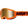 GAFAS 100% STRATA 2 M2 NEGRO / NARANJA FLUOR ESPEJO